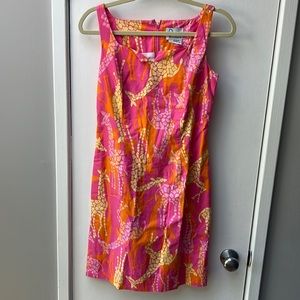 EUC VINTAGE LILLY PULITZER RARE GIRAFFE PRINT SHIFT DRESS SIZE 2, WHITE LABEL